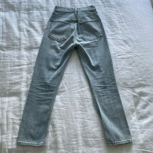 Agolde Riley High Rise Straight Crop Jeans in Shatter - Picture 5 of 8